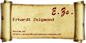 Erhardt Zsigmond névjegykártya
